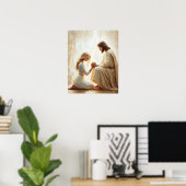 Verzeihen, Christliche Malerei, Jesus und Frau Poster (Heimbüro)