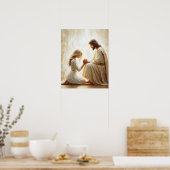 Verzeihen, Christliche Malerei, Jesus und Frau Poster (Küche)