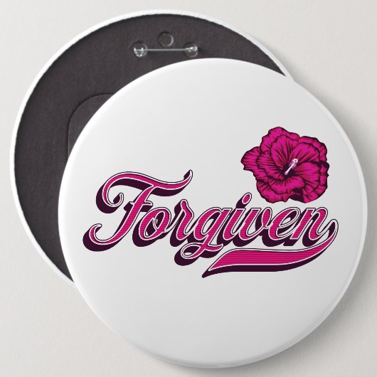 Verzeihter Hibiskus Button (Vorne & Hinten)