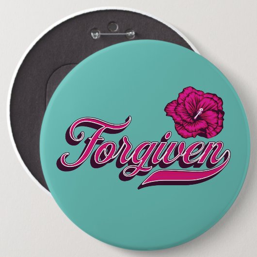 Verzeihter Hibiskus Button (Vorne & Hinten)