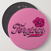 Verzeihter Hibiskus Button (Vorne & Hinten)