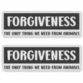 Verzeihung, 2 in 1, Vegan Aufkleber (Vorderseite)