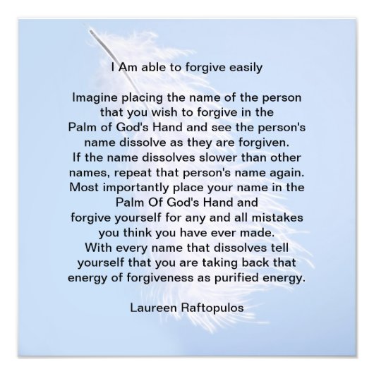 Verzeihung an andere und das Selbst Fotodruck (Vorne)