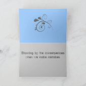 Verzeihung, Entschuldigung, Tapferkeit, Konsequenz Karte (Innenseite)