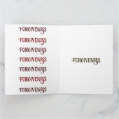 Verzeihung Schwarzes Rotes Religiöses Kreuz Ostern Karte (Innenseite)