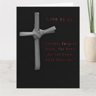 Verzeihung Schwarzes Rotes Religiöses Kreuz Ostern Karte