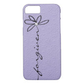 Verzeihungstext auf lila geprägtem Entwurf Case-Mate iPhone Hülle (Rückseite)