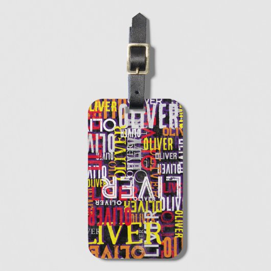 Verzerrte benutzerdefinierte Farbnamen repliziert  Gepäckanhänger (Vorderseite Vertikal)