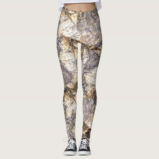 Verzerrte Karten Leggings (Vorderseite)