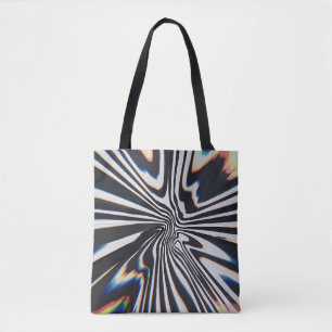 Verzerrte Linienkunst Prismatisches Glitch Tasche