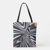 Verzerrte Linienkunst Prismatisches Glitch Tasche (Rückseite)