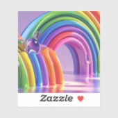 Verzerrte Regenbogen Aufkleber (Blatt)