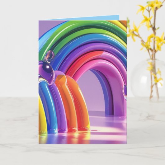 Verzerrte Regenbogen Karte (Gelbe Blume)