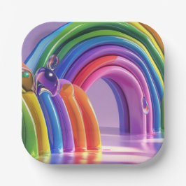 Verzerrte Regenbogen Pappteller