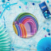 Verzerrte Regenbogen Pappteller (Party)