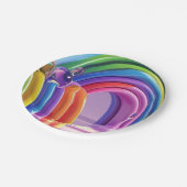 Verzerrte Regenbogen Pappteller (Schrägansicht)