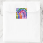 Verzerrte Regenbogen Quadratischer Aufkleber (Tasche)