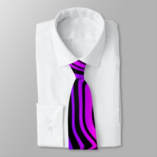 Verzerrte schwarze und neonviolette Farbkrawatte Krawatte (Gebunden)