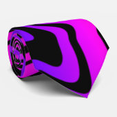 Verzerrte schwarze und neonviolette Farbkrawatte Krawatte (Gerollt)