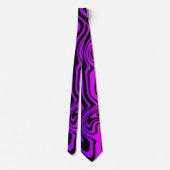 Verzerrte schwarze und neonviolette Farbkrawatte Krawatte (Rückseite)