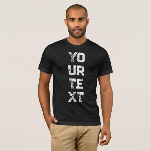 Verzerrte Textvorlage ermöglicht moderne Eleganz T-Shirt (Vorne ganz)
