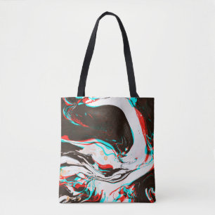 Verzerrte und glitzernde Textur des marmorierten T Tasche