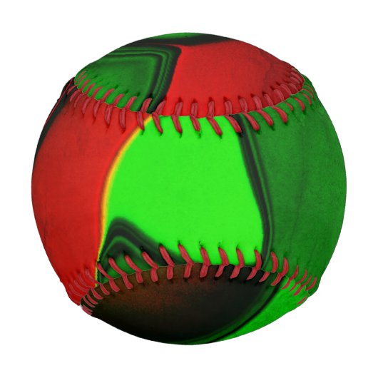 Verzerrte und seltsame Formen, rot und grün Baseball (Rückseite)