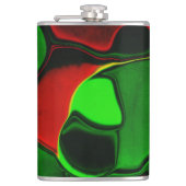 Verzerrte und seltsame Formen, rot und grün Flachmann (Vorderseite)