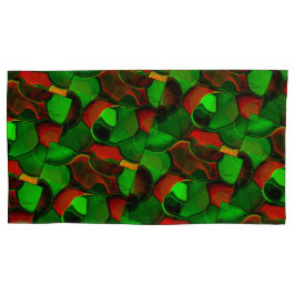 Verzerrte und seltsame Formen, rot und grün Kissenbezug