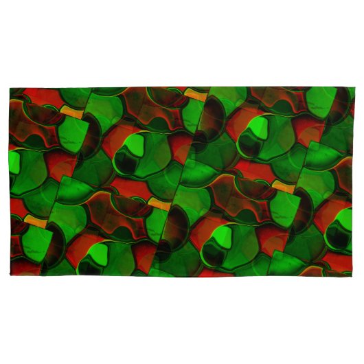 Verzerrte und seltsame Formen, rot und grün Kissenbezug (Vorderseite-Links)