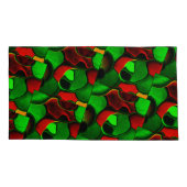 Verzerrte und seltsame Formen, rot und grün Kissenbezug (Rückseite-Links)