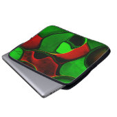 Verzerrte und seltsame Formen, rot und grün Laptopschutzhülle (Vorne Knopf)