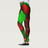 Verzerrte und seltsame Formen, rot und grün Leggings (Links)