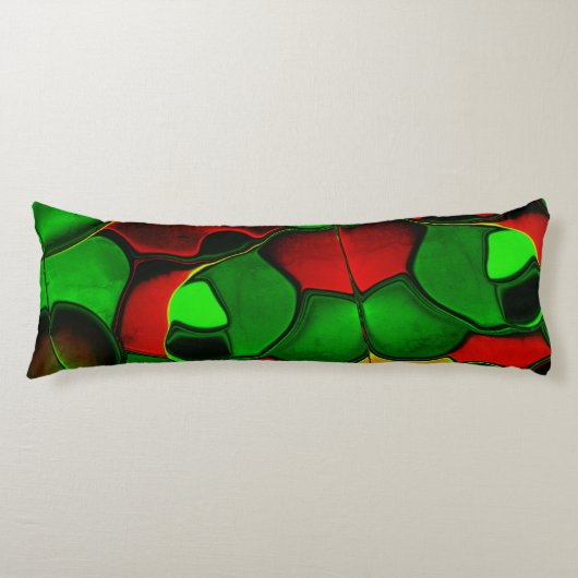 Verzerrte und seltsame Formen, rot und grün Seitenschläferkissen (Vorderseite)