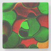 Verzerrte und seltsame Formen, rot und grün Steinuntersetzer (Vorderseite)