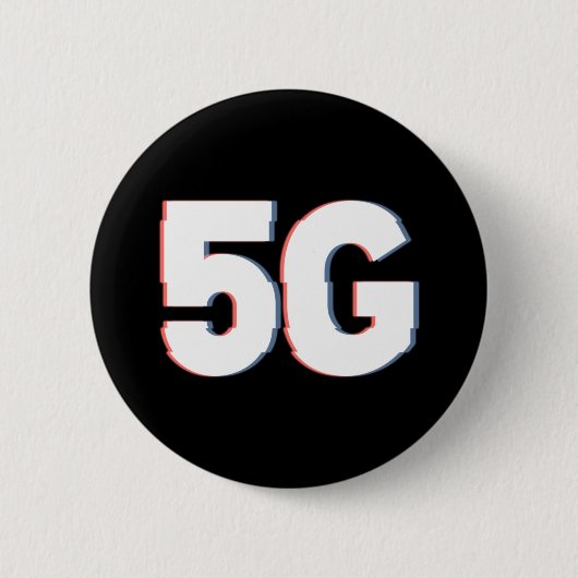 Verzerrte Warnmeldung zur Realität für 5G-Gefahr Button (Vorderseite)