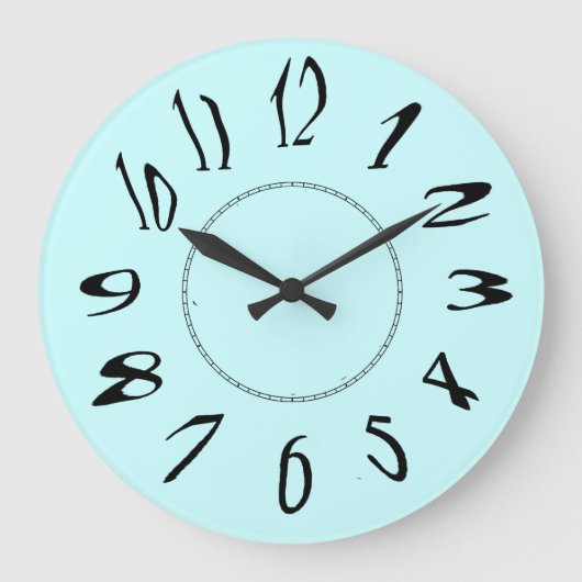 Verzerrte Zahlen Große Wanduhr (Vorderseite)