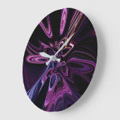 Verzerrte Zeit Lila Kunst Große Wanduhr (Winkel)
