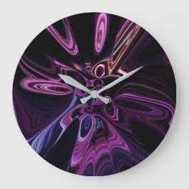 Verzerrte Zeit Lila Kunst Große Wanduhr