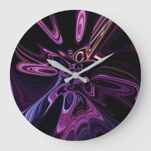 Verzerrte Zeit Lila Kunst Große Wanduhr