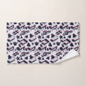 Verzerrtes Muster für musikalische Noten und Herz Badhandtuch Set (Handtuch)