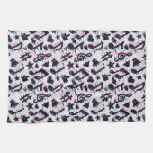 Verzerrtes Muster für musikalische Noten und Herz Geschirrtuch (Horizontal)