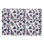 Verzerrtes Muster für musikalische Noten und Herz Kissenbezug (Rückseite-Links)