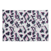 Verzerrtes Muster für musikalische Noten und Herz Kissenbezug (Rückseite-Rechts)