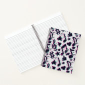 Verzerrtes Muster für musikalische Noten und Herz Notizblock (Innenseite)