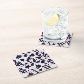 Verzerrtes Muster für musikalische Noten und Herz Rechteckiger Pappuntersetzer (Vor Ort)