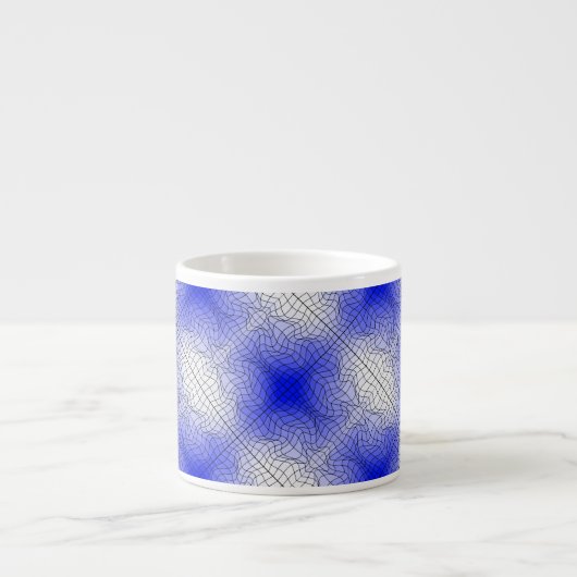 Verzerrung Wireframe.C01.GBluex4.Schwarze Linien Espressotasse (Vorderseite)