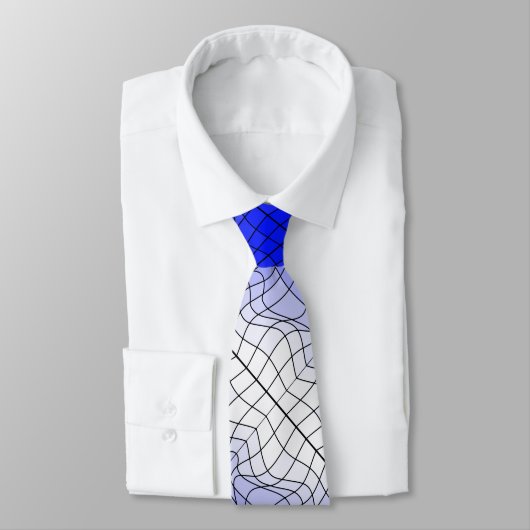 Verzerrung Wireframe.C01.GBluex4.Schwarze Linien Krawatte (Gebunden)