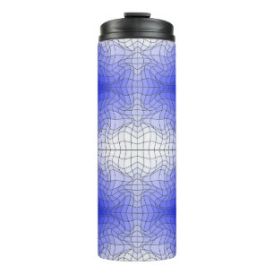 Verzerrung Wireframe.C01.GBluex4.Schwarze Linien Thermosbecher