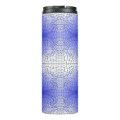 Verzerrung Wireframe.C01.GBluex4.Schwarze Linien Thermosbecher (Rückseite)